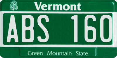 VT license plate ABS160