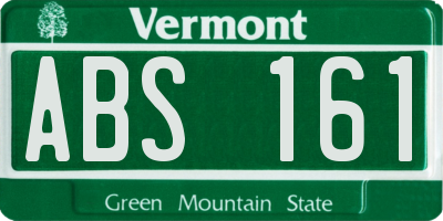 VT license plate ABS161