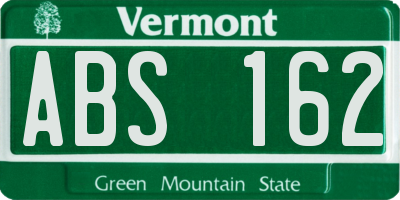 VT license plate ABS162