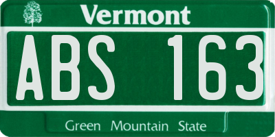 VT license plate ABS163