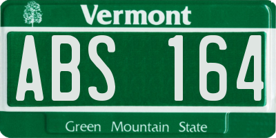 VT license plate ABS164