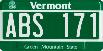 VT license plate ABS171