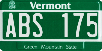 VT license plate ABS175