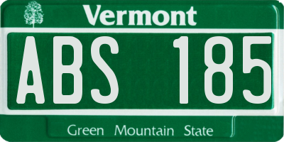 VT license plate ABS185