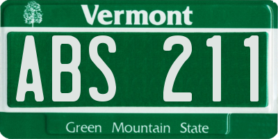 VT license plate ABS211