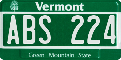 VT license plate ABS224