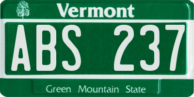 VT license plate ABS237