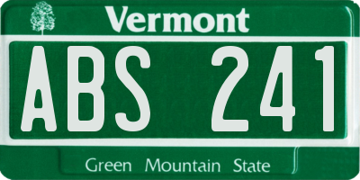 VT license plate ABS241