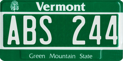 VT license plate ABS244