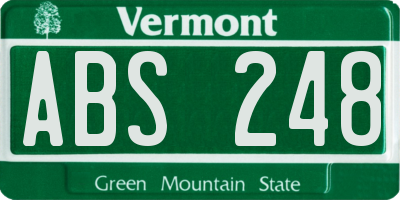 VT license plate ABS248