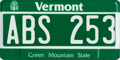 VT license plate ABS253