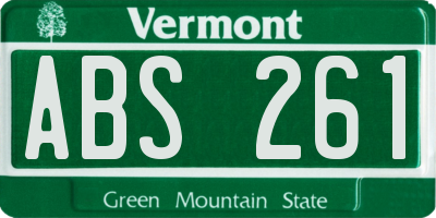 VT license plate ABS261