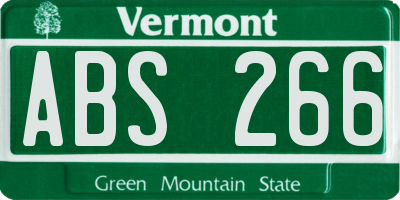 VT license plate ABS266