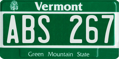 VT license plate ABS267