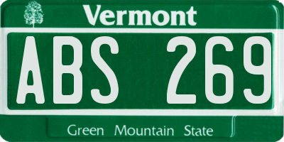 VT license plate ABS269