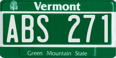 VT license plate ABS271