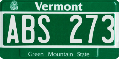 VT license plate ABS273