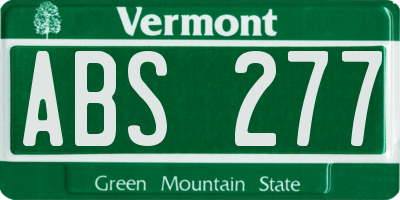 VT license plate ABS277