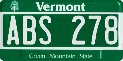 VT license plate ABS278