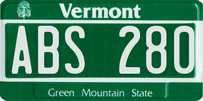 VT license plate ABS280