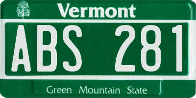 VT license plate ABS281