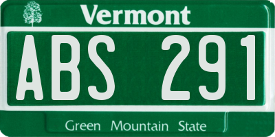 VT license plate ABS291