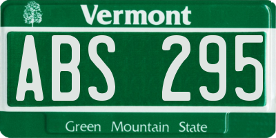 VT license plate ABS295