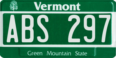 VT license plate ABS297