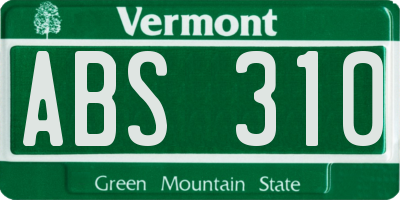 VT license plate ABS310