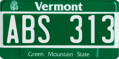 VT license plate ABS313