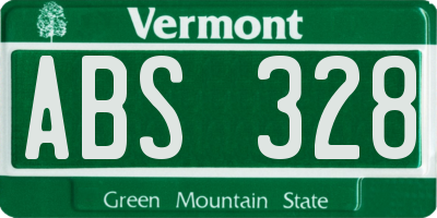 VT license plate ABS328