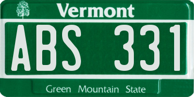 VT license plate ABS331