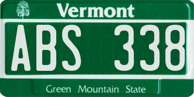 VT license plate ABS338