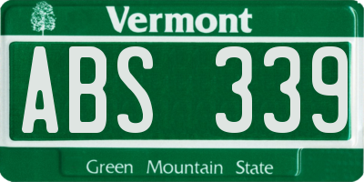 VT license plate ABS339