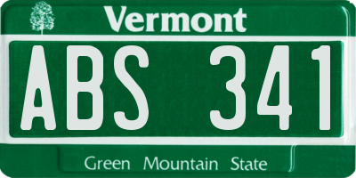 VT license plate ABS341