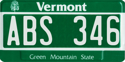 VT license plate ABS346