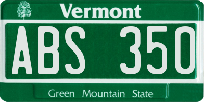 VT license plate ABS350