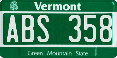 VT license plate ABS358