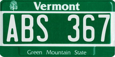 VT license plate ABS367