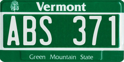 VT license plate ABS371