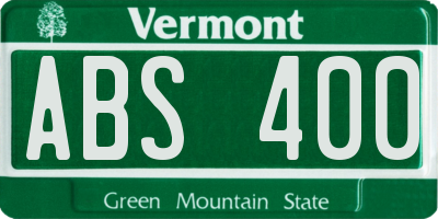 VT license plate ABS400