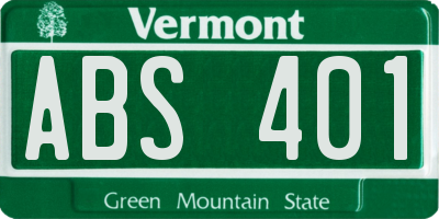 VT license plate ABS401