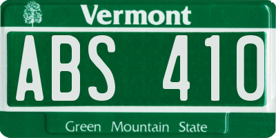 VT license plate ABS410