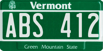 VT license plate ABS412