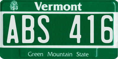 VT license plate ABS416