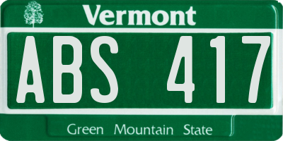 VT license plate ABS417