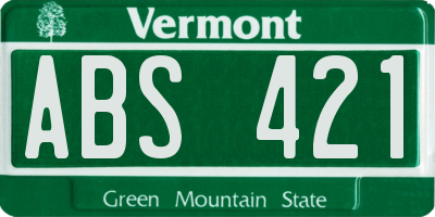 VT license plate ABS421