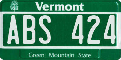 VT license plate ABS424