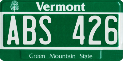 VT license plate ABS426