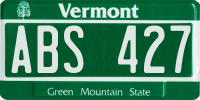 VT license plate ABS427